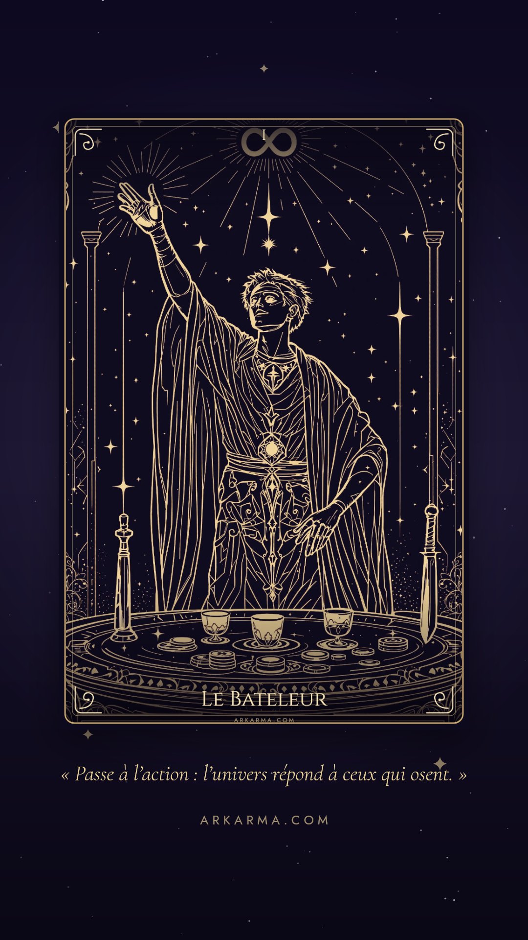 Carte Le Bateleur au format story, à télécharger et partager