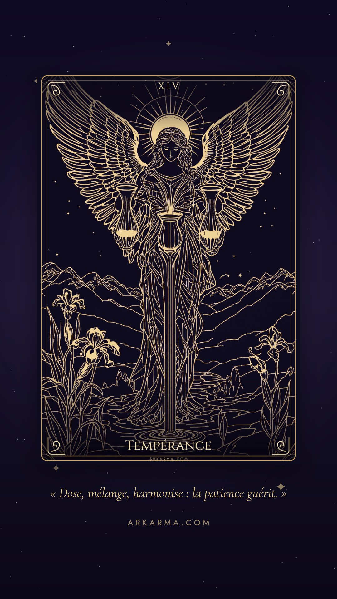 Carte Tempérance au format story, à télécharger et partager